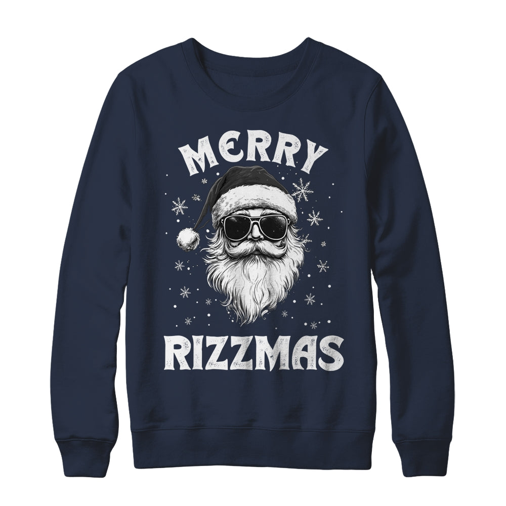 Merry Rizzmas Kids Teens School Funny Christmas Santa Claus Shirt & Sweatshirt | siriusteestore