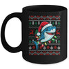 Merry Sharkmas Santa Shark Ugly Christmas Lights Xmas Mug | siriusteestore