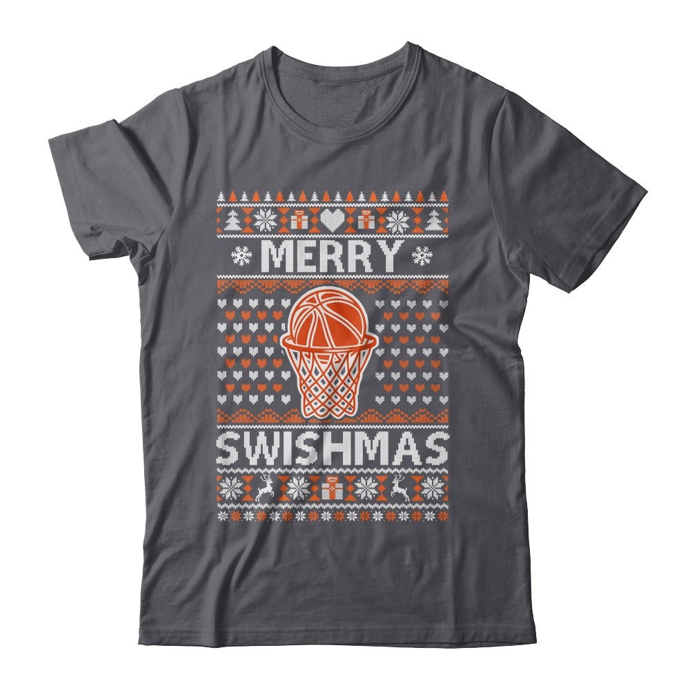 Merry Swishmas Xmas Ugly Christmas Basketball Lover Men Shirt & Sweatshirt | siriusteestore