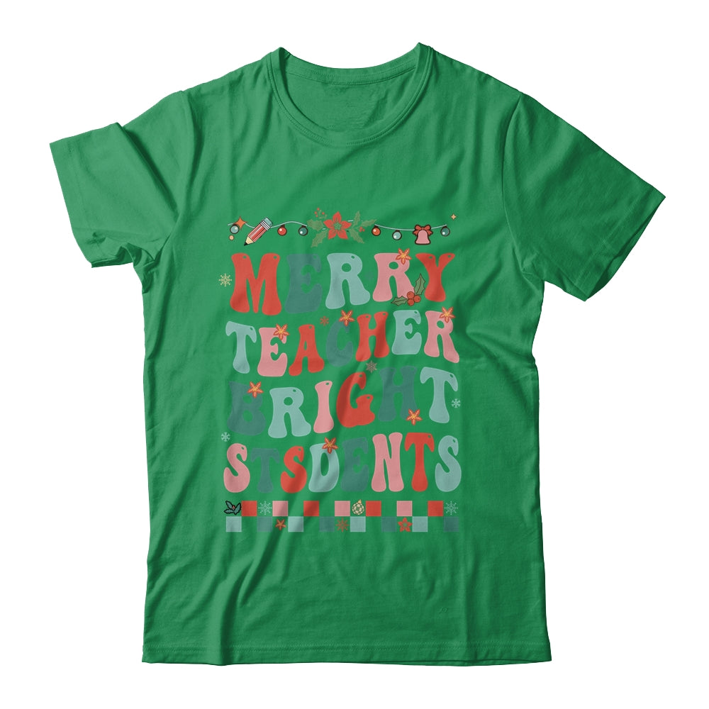 Merry Teacher Bright Student Christmas Teacher Lover Retro Shirt & Sweatshirt | siriusteestore