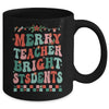 Merry Teacher Bright Student Christmas Teacher Lover Retro Mug | siriusteestore