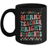 Merry Teacher Bright Student Christmas Teacher Lover Retro Mug | siriusteestore