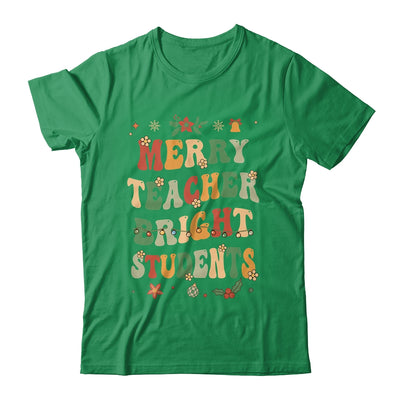 Merry Teacher Bright Students Funny Christmas Teacher Groovy Shirt & Sweatshirt | siriusteestore