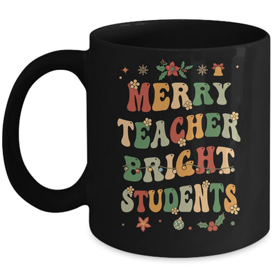 Merry Teacher Bright Students Funny Christmas Teacher Groovy Mug | siriusteestore