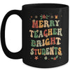 Merry Teacher Bright Students Funny Christmas Teacher Groovy Mug | siriusteestore