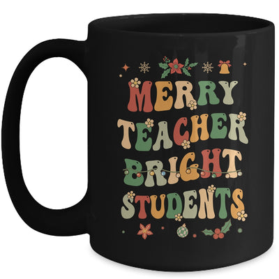 Merry Teacher Bright Students Funny Christmas Teacher Groovy Mug | siriusteestore
