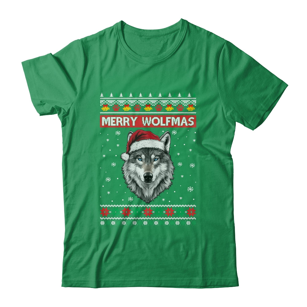 Merry Wolfmas Merry Christmas Ugly Wolf Funny Xmas Shirt & Sweatshirt | siriusteestore