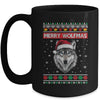 Merry Wolfmas Merry Christmas Ugly Wolf Funny Xmas Mug | siriusteestore