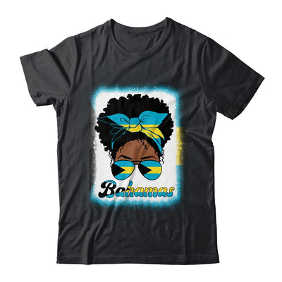 Messy Bun Bahamian Bahamas Flag Womens Woman Girl Shirt & Tank Top | siriusteestore