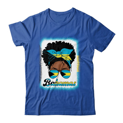 Messy Bun Bahamian Bahamas Flag Womens Woman Girl Shirt & Tank Top | siriusteestore