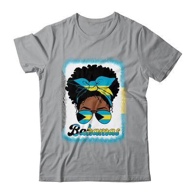 Messy Bun Bahamian Bahamas Flag Womens Woman Girl Shirt & Tank Top | siriusteestore