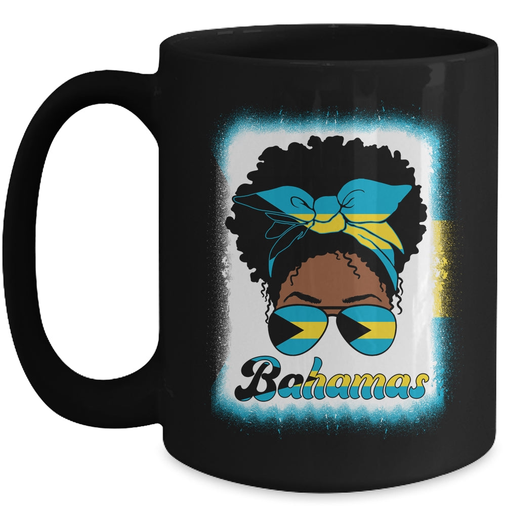 Messy Bun Bahamian Bahamas Flag Womens Woman Girl Mug | siriusteestore