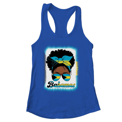 Messy Bun Bahamian Bahamas Flag Womens Woman Girl Shirt & Tank Top | siriusteestore