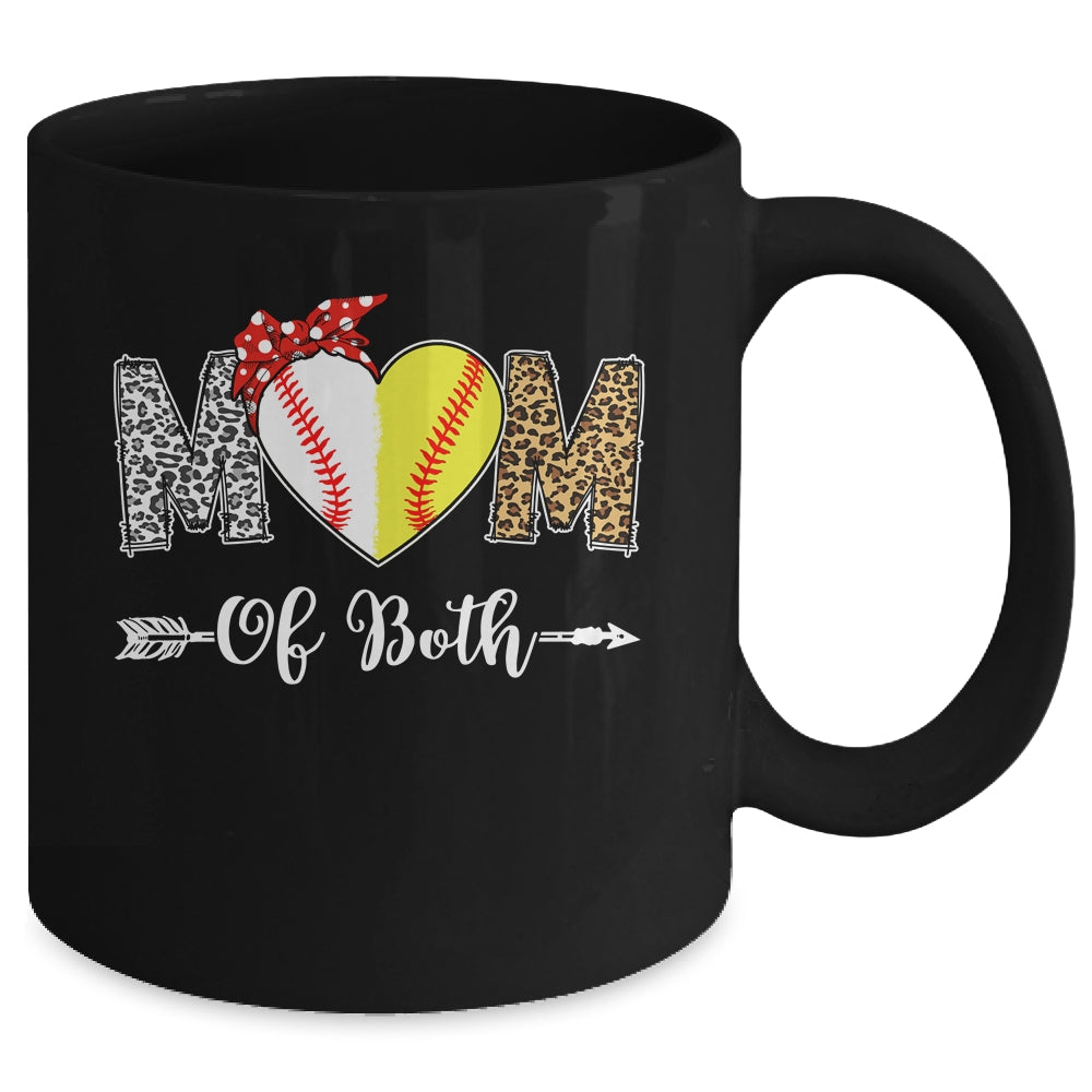 Messy Bun Mom Of Both Baseball Softball Mom Mothers Day Mug | siriusteestore