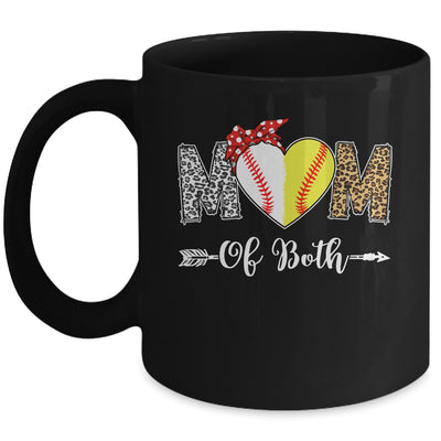 Messy Bun Mom Of Both Baseball Softball Mom Mothers Day Mug | siriusteestore