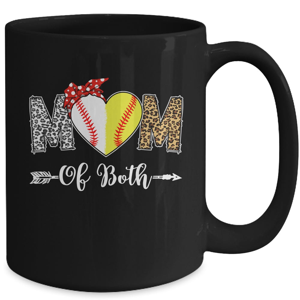 Messy Bun Mom Of Both Baseball Softball Mom Mothers Day Mug | siriusteestore