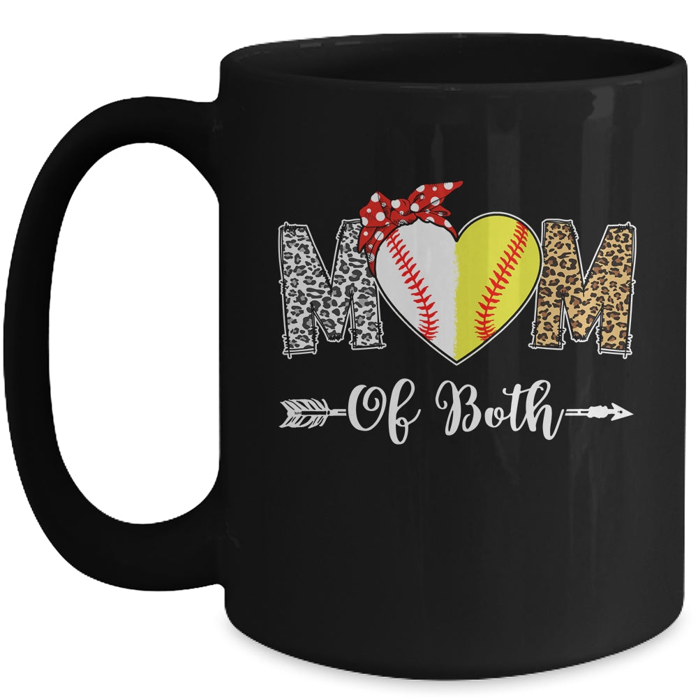 Messy Bun Mom Of Both Baseball Softball Mom Mothers Day Mug | siriusteestore