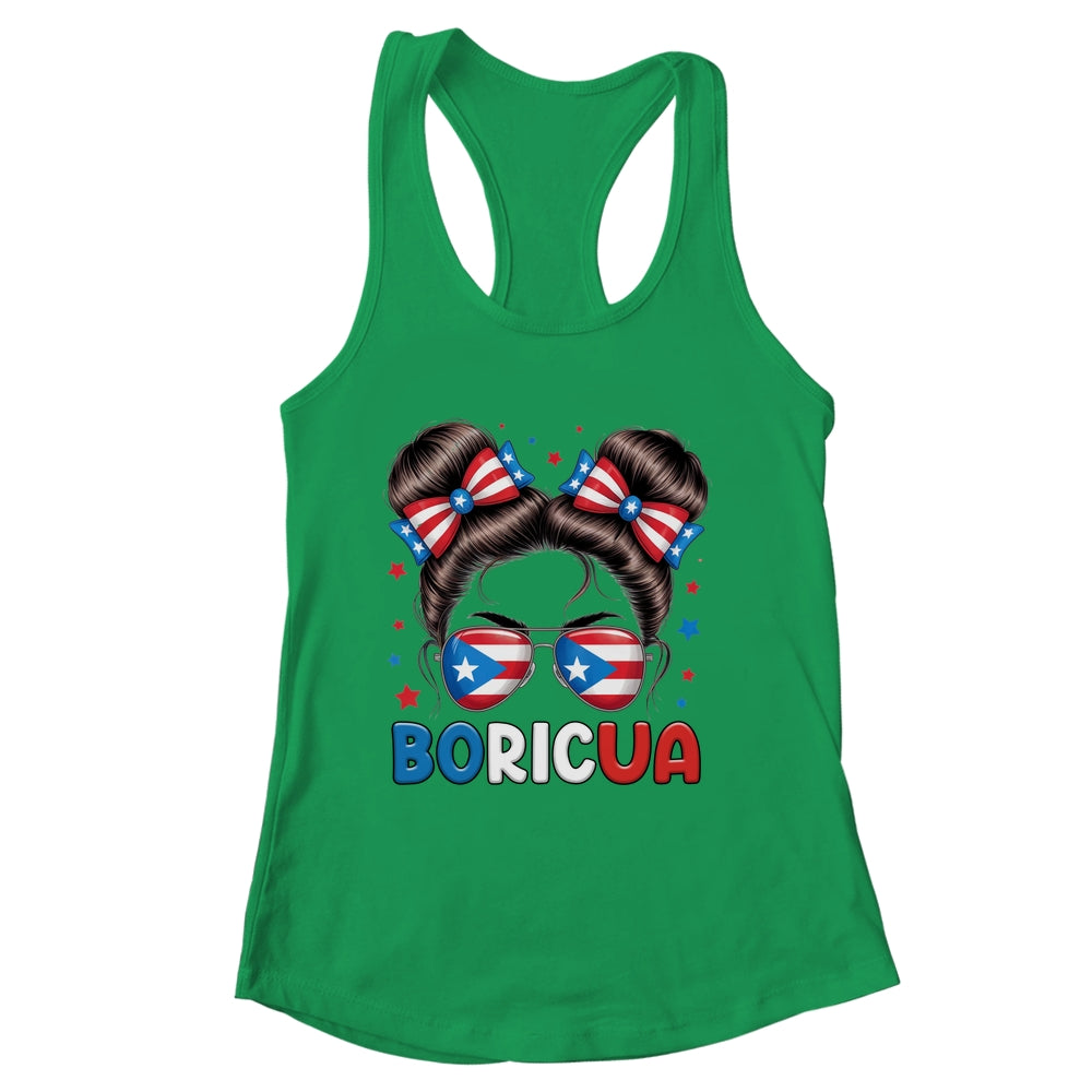 Messy Bun Puerto Rican Boricua Puerto Rico Hispanic Heritage Shirt & Tank Top | siriusteestore