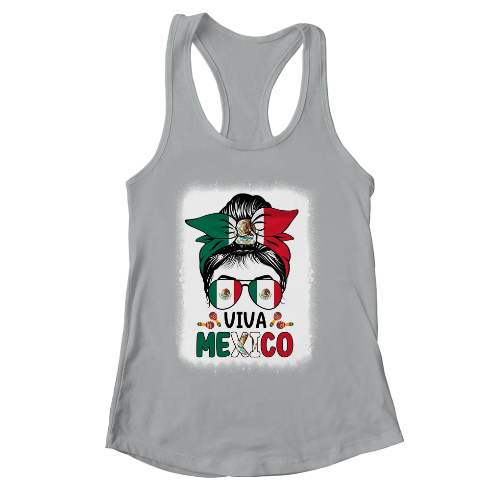 Mexican Independence Funny Viva Mexico Messy Bun Hair Shirt & Tank Top | siriusteestore