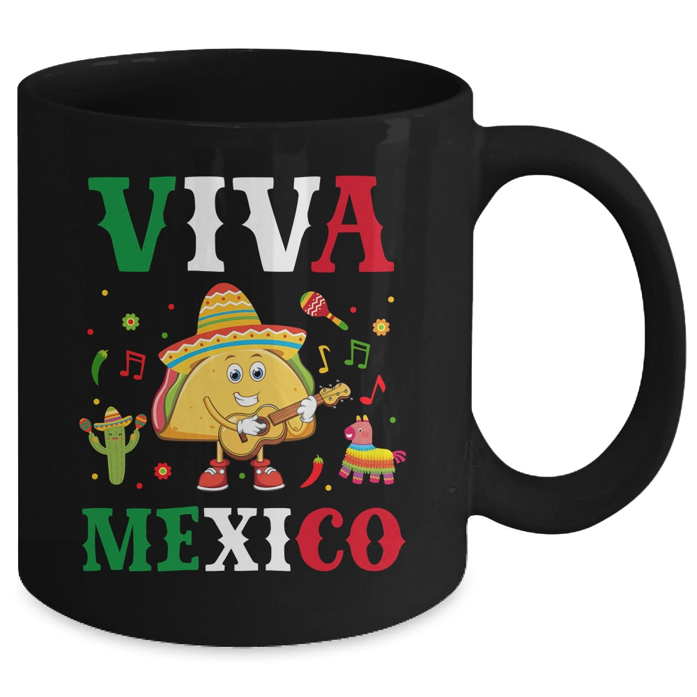 Mexican Viva Mexico Independence Day Flag Taco Kids Women Mug | siriusteestore