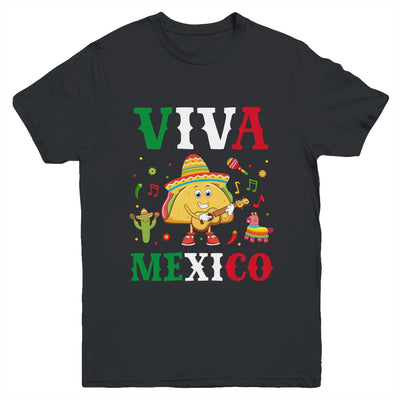 Mexican Viva Mexico Independence Day Flag Taco Kids Women Youth Shirt | siriusteestore