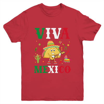 Mexican Viva Mexico Independence Day Flag Taco Kids Women Youth Shirt | siriusteestore