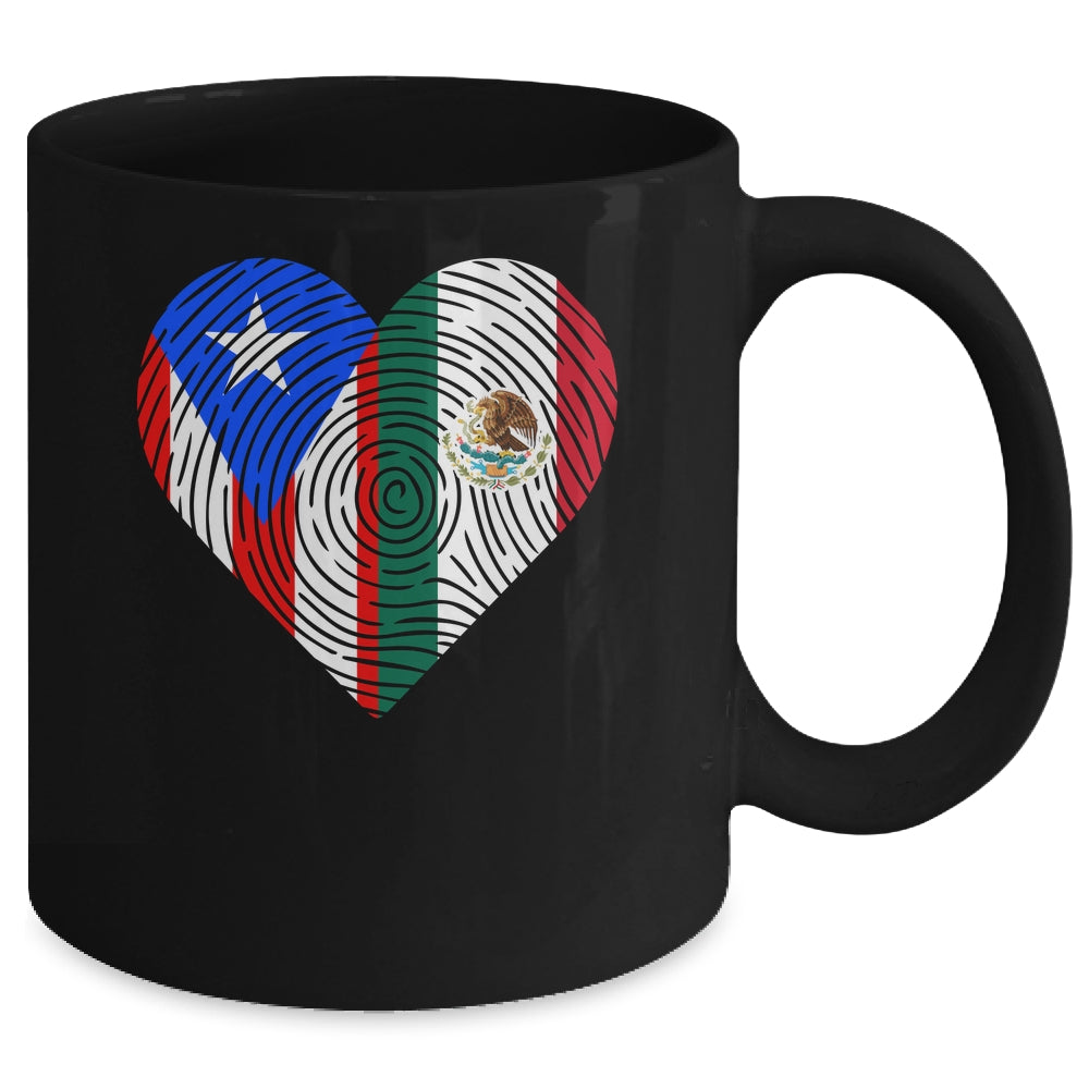 Mexico Flag Puerto Rico Flag Heart Puerto Rican Mexican Mug | siriusteestore
