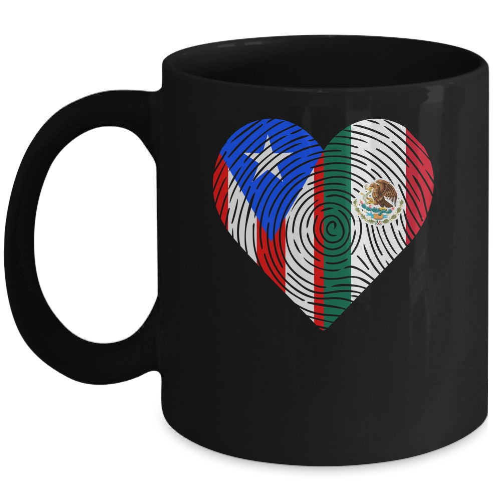 Mexico Flag Puerto Rico Flag Heart Puerto Rican Mexican Mug | siriusteestore