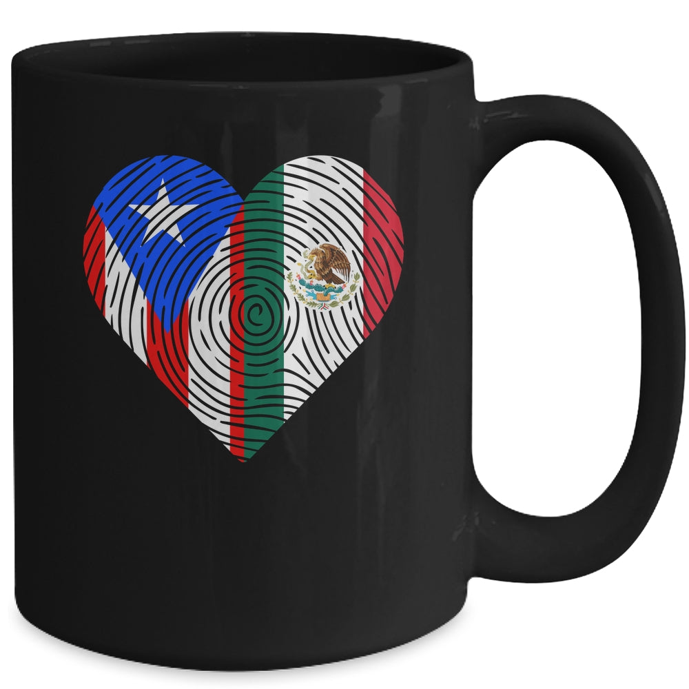 Mexico Flag Puerto Rico Flag Heart Puerto Rican Mexican Mug | siriusteestore