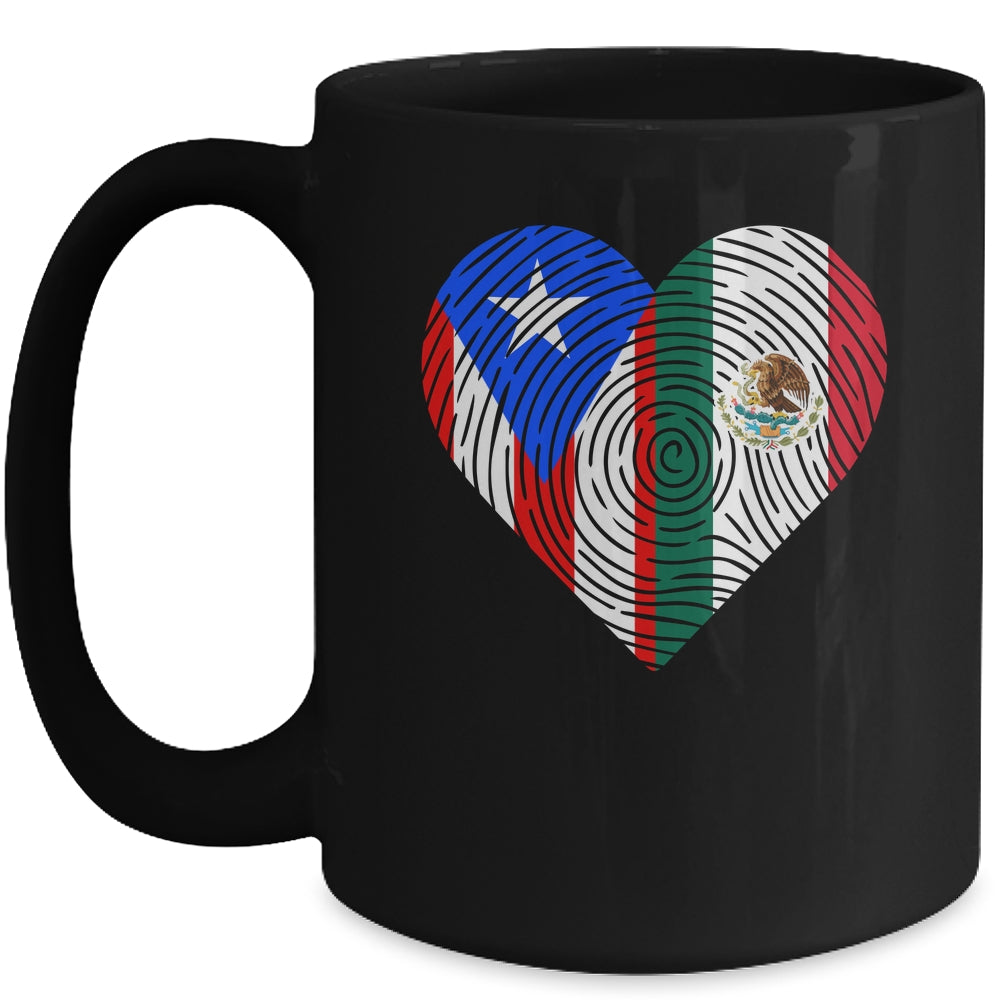 Mexico Flag Puerto Rico Flag Heart Puerto Rican Mexican Mug | siriusteestore
