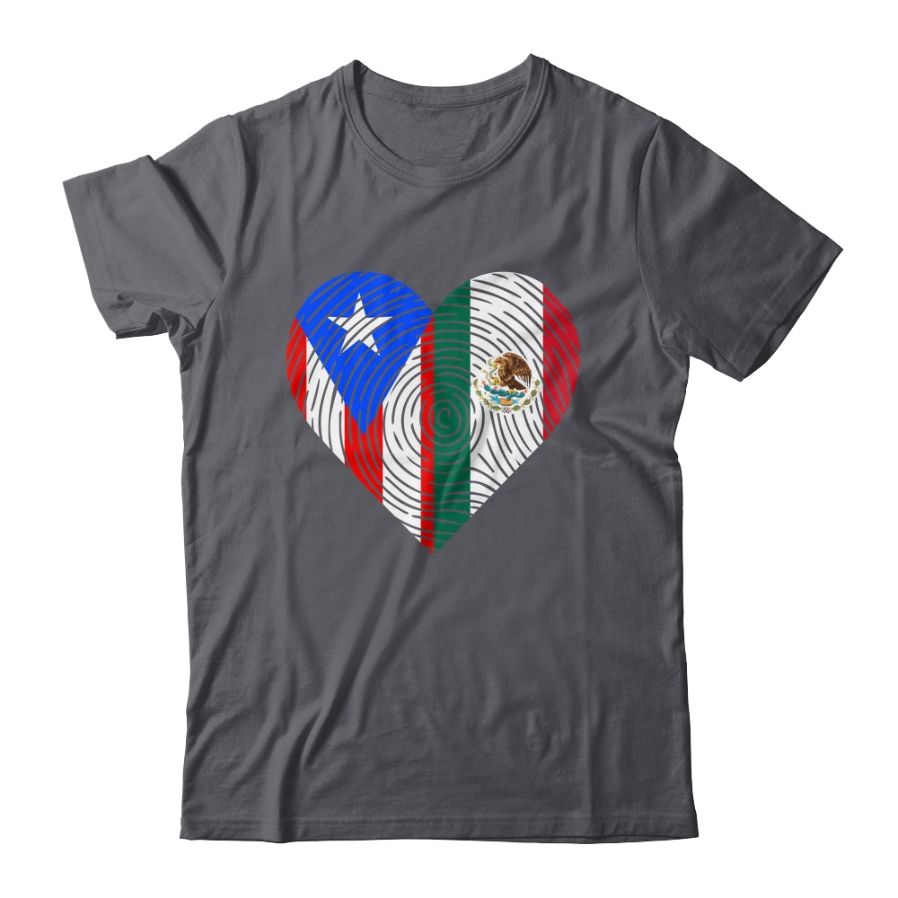 Mexico Flag Puerto Rico Flag Heart Puerto Rican Mexican Shirt & Hoodie | siriusteestore