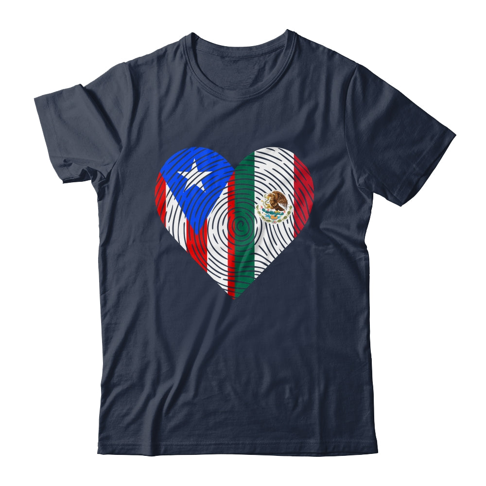 Mexico Flag Puerto Rico Flag Heart Puerto Rican Mexican Shirt & Hoodie | siriusteestore