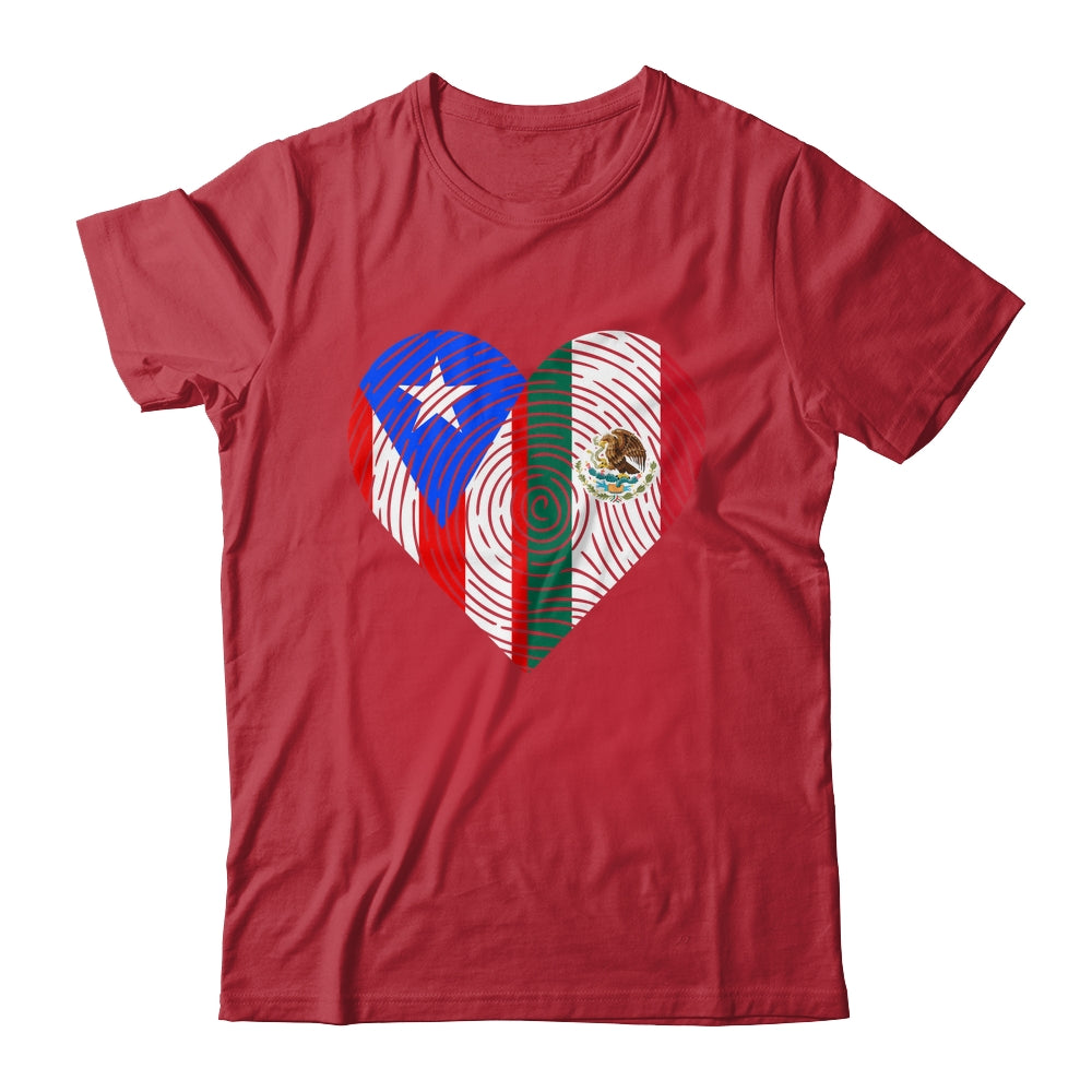 Mexico Flag Puerto Rico Flag Heart Puerto Rican Mexican Shirt & Hoodie | siriusteestore