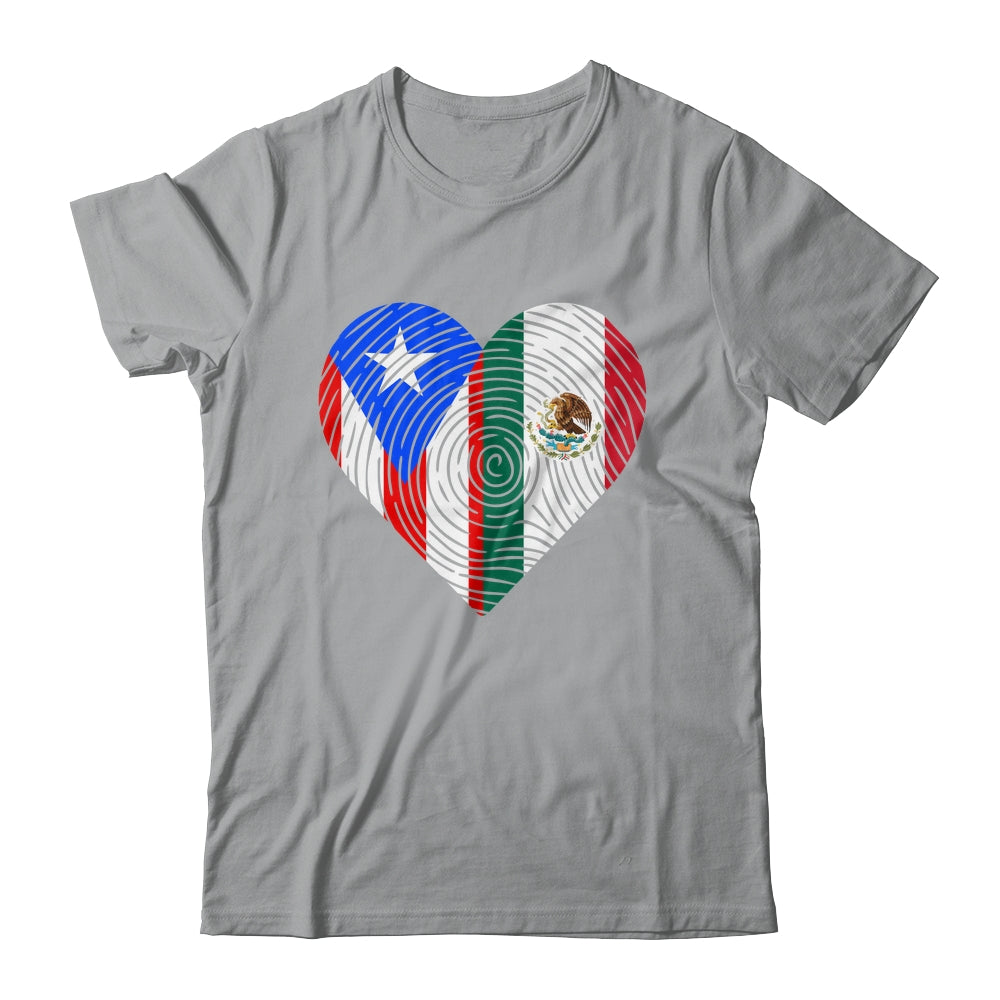Mexico Flag Puerto Rico Flag Heart Puerto Rican Mexican Shirt & Hoodie | siriusteestore