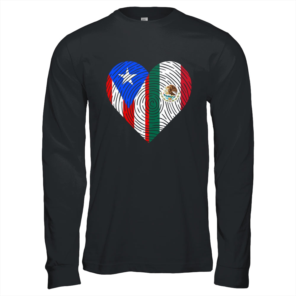 Mexico Flag Puerto Rico Flag Heart Puerto Rican Mexican Shirt & Hoodie | siriusteestore