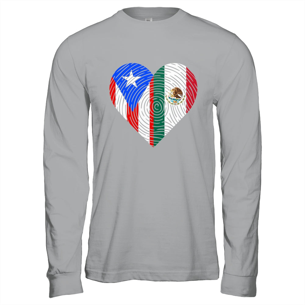 Mexico Flag Puerto Rico Flag Heart Puerto Rican Mexican Shirt & Hoodie | siriusteestore
