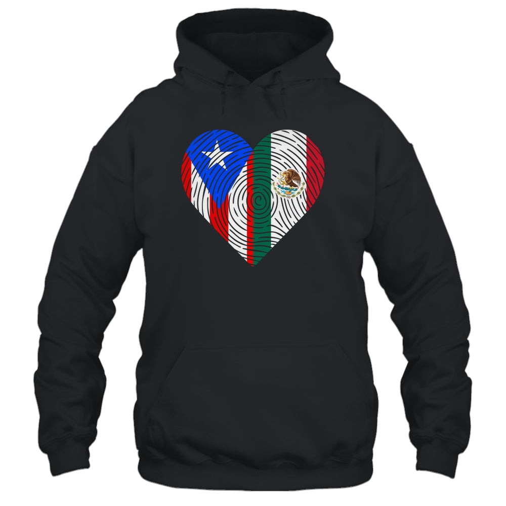 Mexico Flag Puerto Rico Flag Heart Puerto Rican Mexican Shirt & Hoodie | siriusteestore