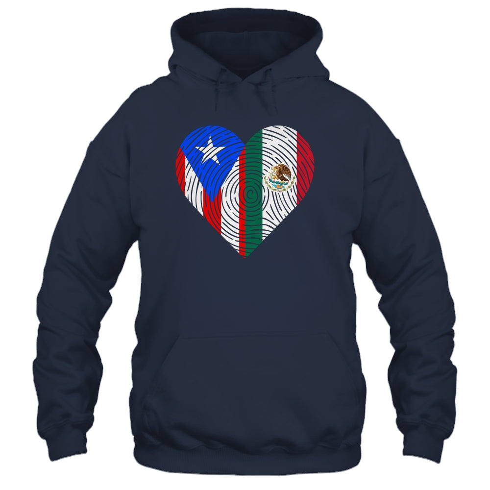 Mexico Flag Puerto Rico Flag Heart Puerto Rican Mexican Shirt & Hoodie | siriusteestore