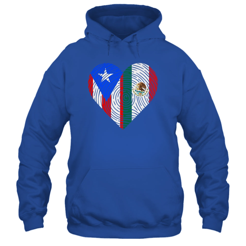 Mexico Flag Puerto Rico Flag Heart Puerto Rican Mexican Shirt & Hoodie | siriusteestore