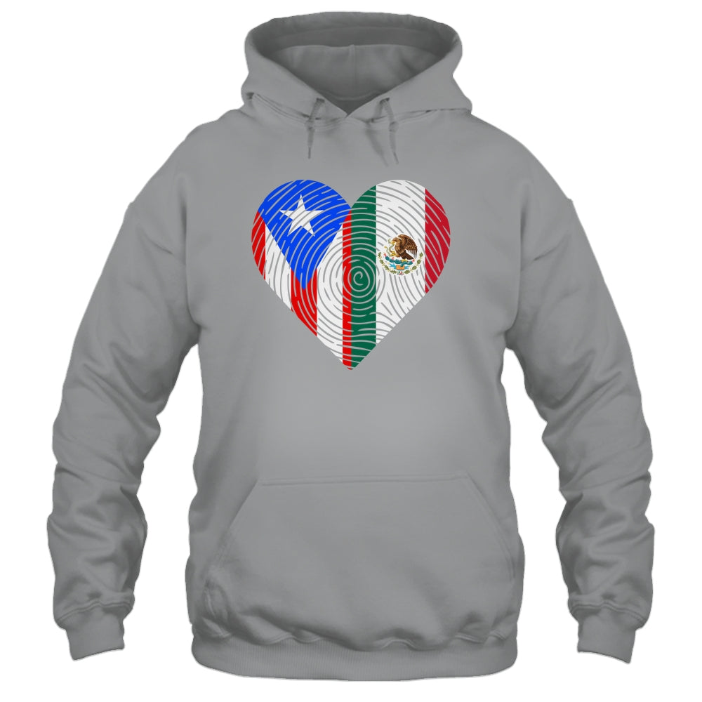 Mexico Flag Puerto Rico Flag Heart Puerto Rican Mexican Shirt & Hoodie | siriusteestore