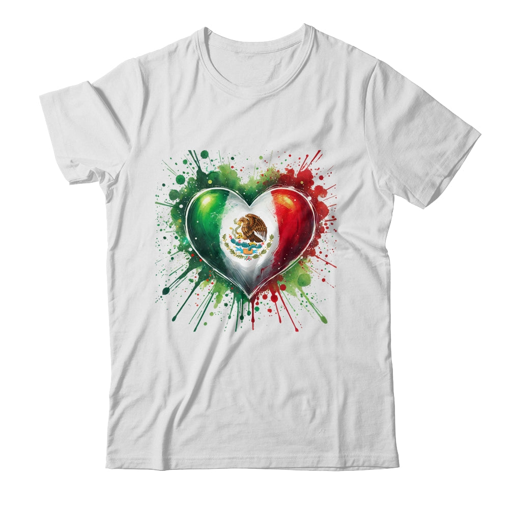 Mexico Heart Patriotic Mexico Flag Mexican Design Women Men Shirt & Tank Top | siriusteestore