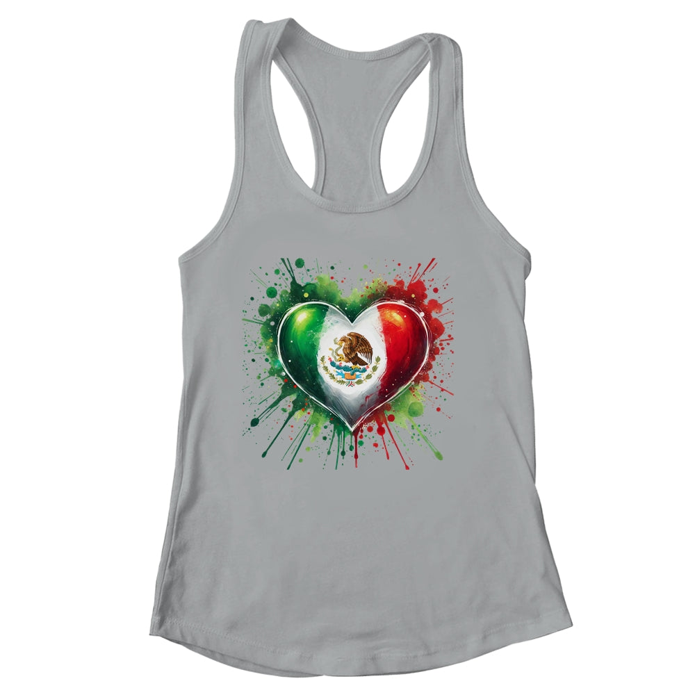 Mexico Heart Patriotic Mexico Flag Mexican Design Women Men Shirt & Tank Top | siriusteestore