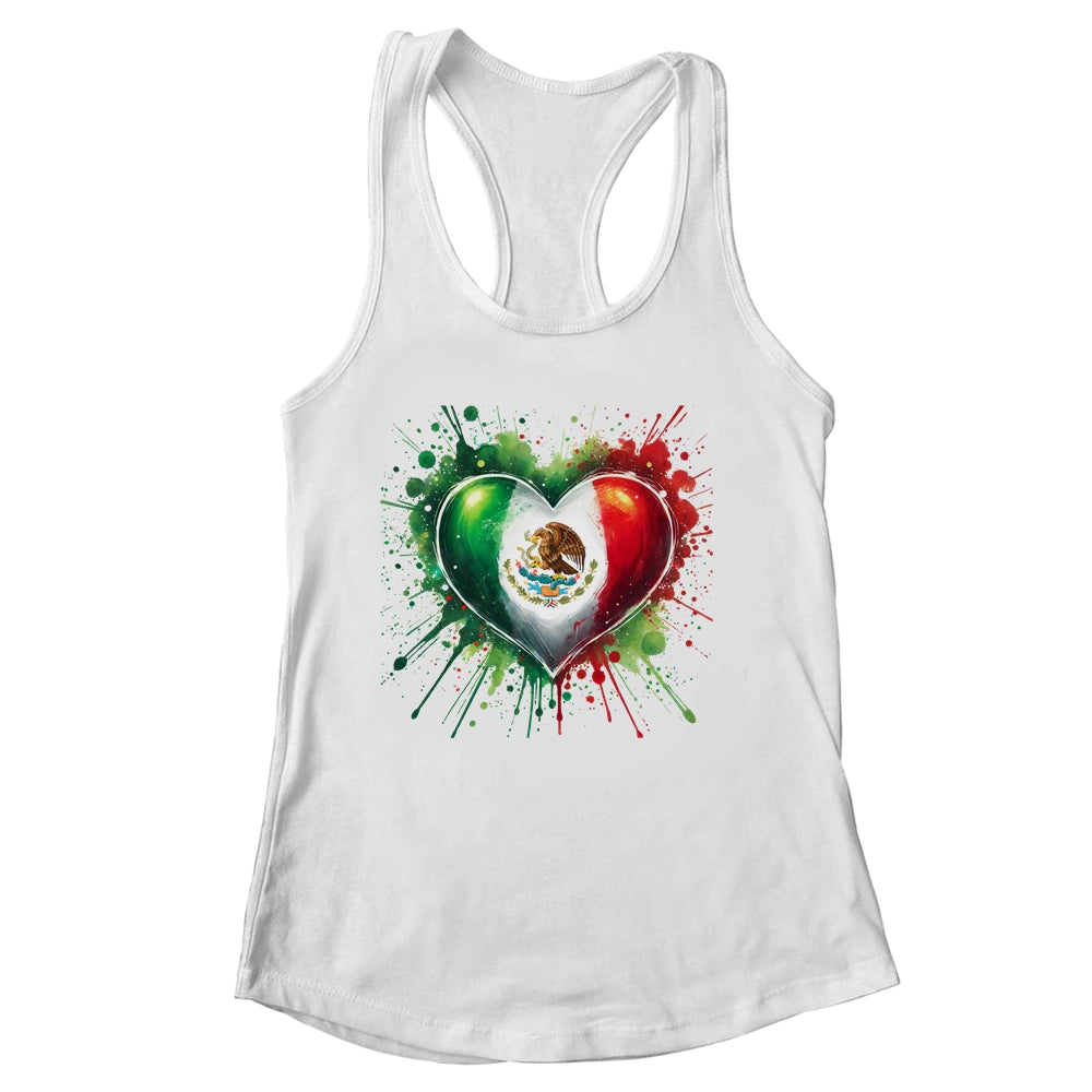Mexico Heart Patriotic Mexico Flag Mexican Design Women Men Shirt & Tank Top | siriusteestore