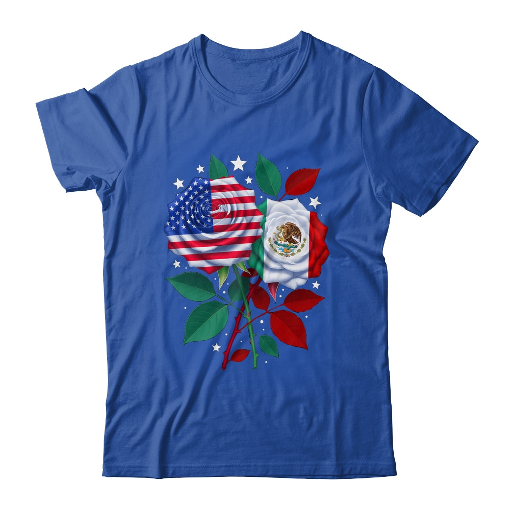 Mexico USA Flag Mexican Flag American Rose Flower Shirt & Hoodie | siriusteestore
