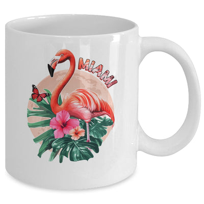Miami Beach Florida Flamingo Sunset Flowers Miami Souvenir Mug | siriusteestore
