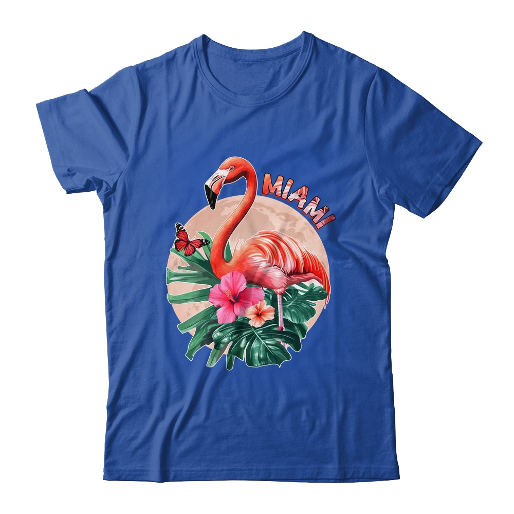 Miami Beach Florida Flamingo Sunset Flowers Miami Souvenir Shirt & Tank Top | siriusteestore