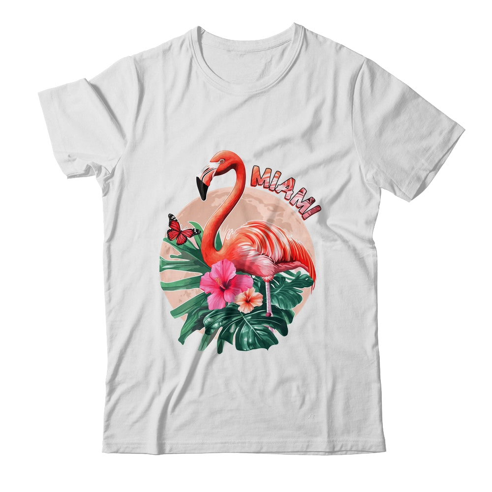 Miami Beach Florida Flamingo Sunset Flowers Miami Souvenir Shirt & Tank Top | siriusteestore