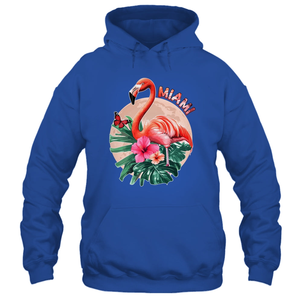 Miami Beach Florida Flamingo Sunset Flowers Miami Souvenir Shirt & Tank Top | siriusteestore