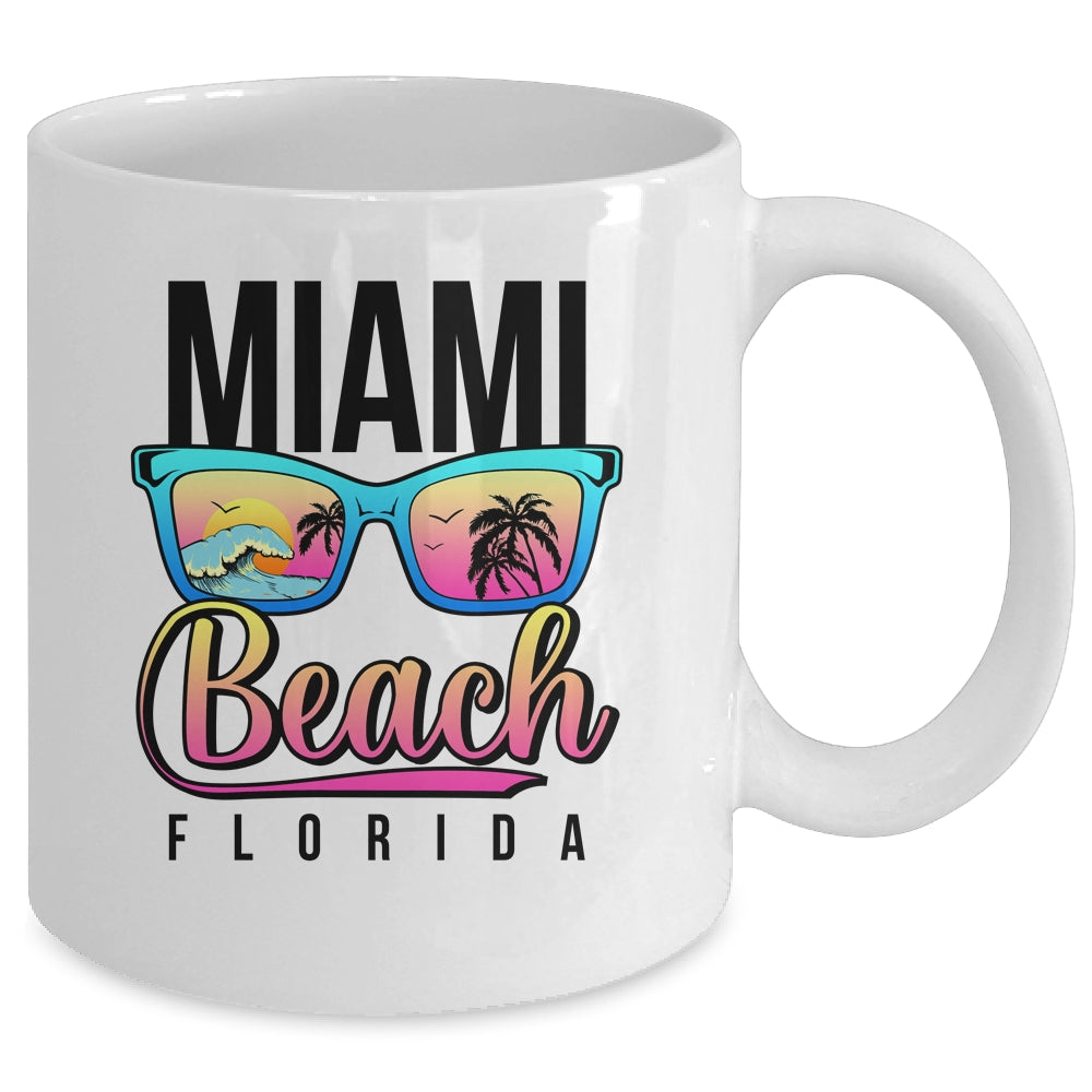 Miami Beach Florida Sunset Retro Souvenir Surf Miami Mug | siriusteestore