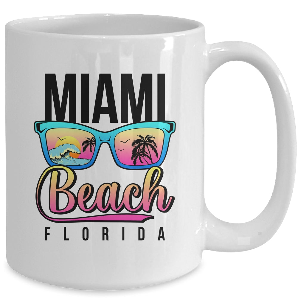 Miami Beach Florida Sunset Retro Souvenir Surf Miami Mug | siriusteestore